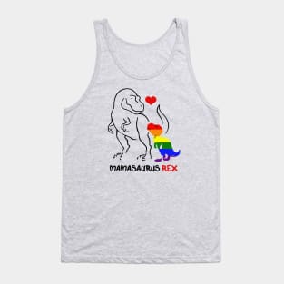 Funny Mama Saurus Rex Lgbt Rainbow Tank Top